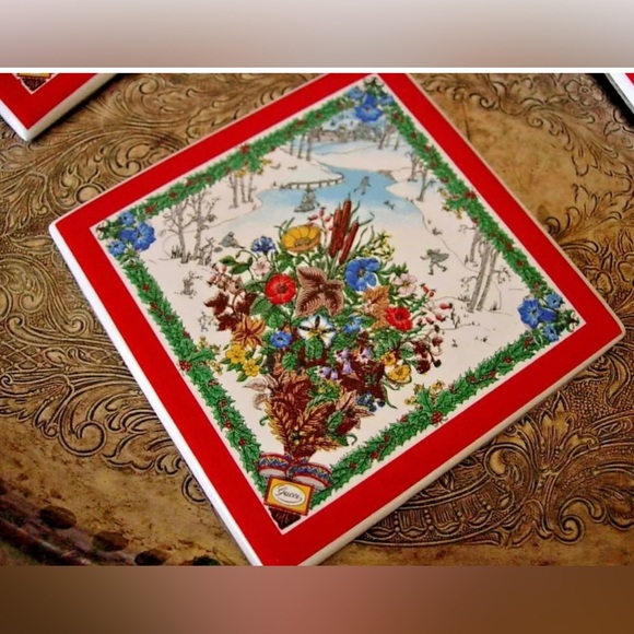 Vintage Ultra Rare GUCCI Coaster Set (4) Barware Decor Party Accessory w/ Box GG - Picture 12 of 12